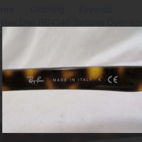 Ray Ban RB4147 Tortoise Over-sized Sunglasses - Picture 5 of 7